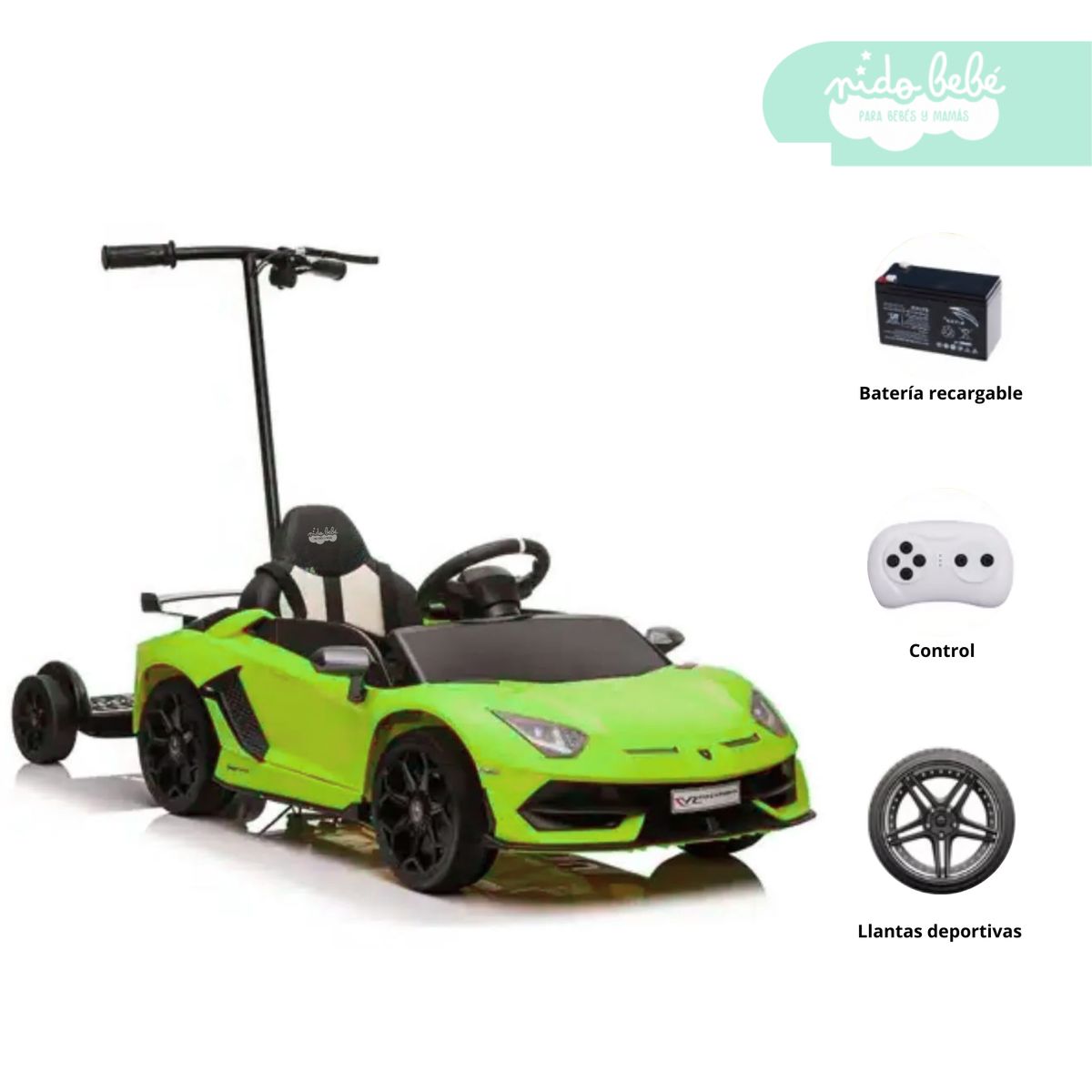 GENERICO - Carro a Batería súper Lamborghini verde