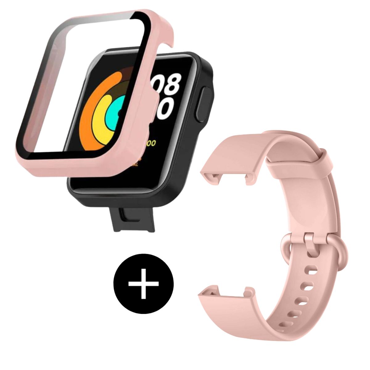 GENERICO - pack correa rosa + case bumper rosa para Watch 2 Lite