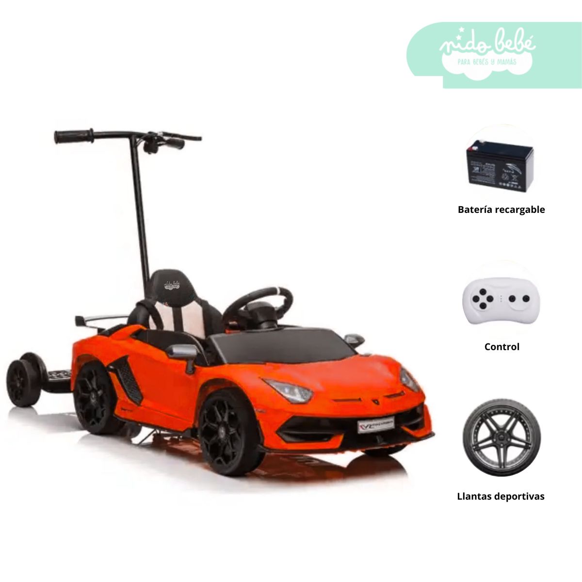 GENERICO - Carro a Batería súper Lamborghini rojo