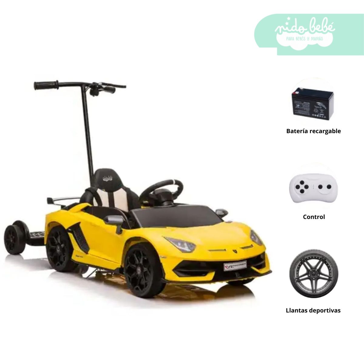 GENERICO - Carro a Batería súper Lamborghini amarillo