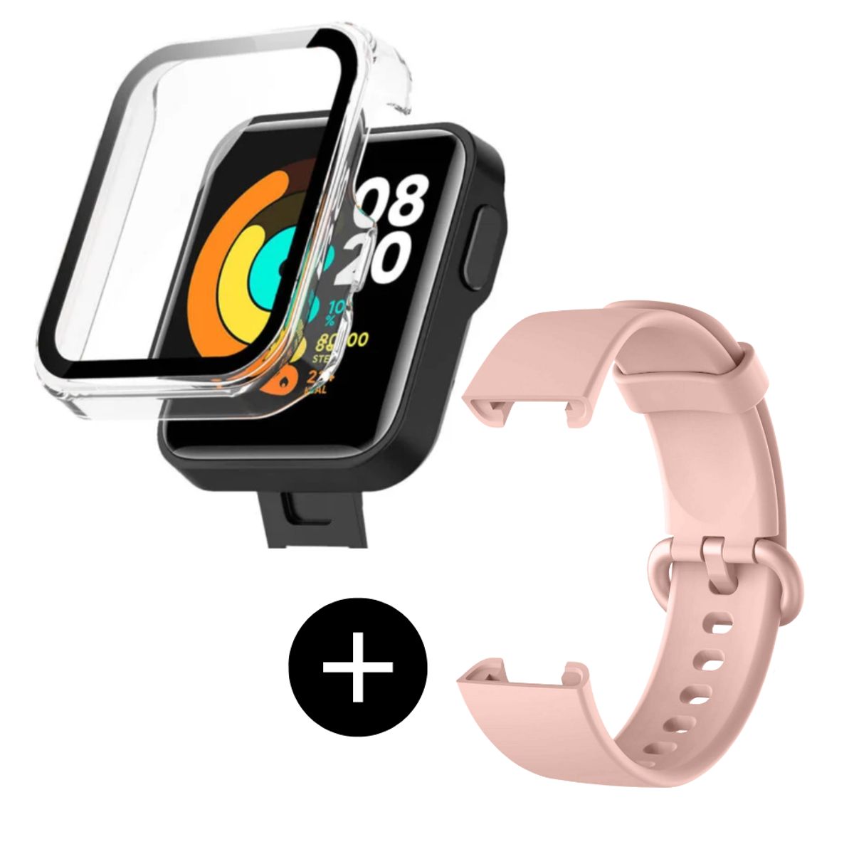 GENERICO - pack correa rosa + case bumper para Watch 2 Lite