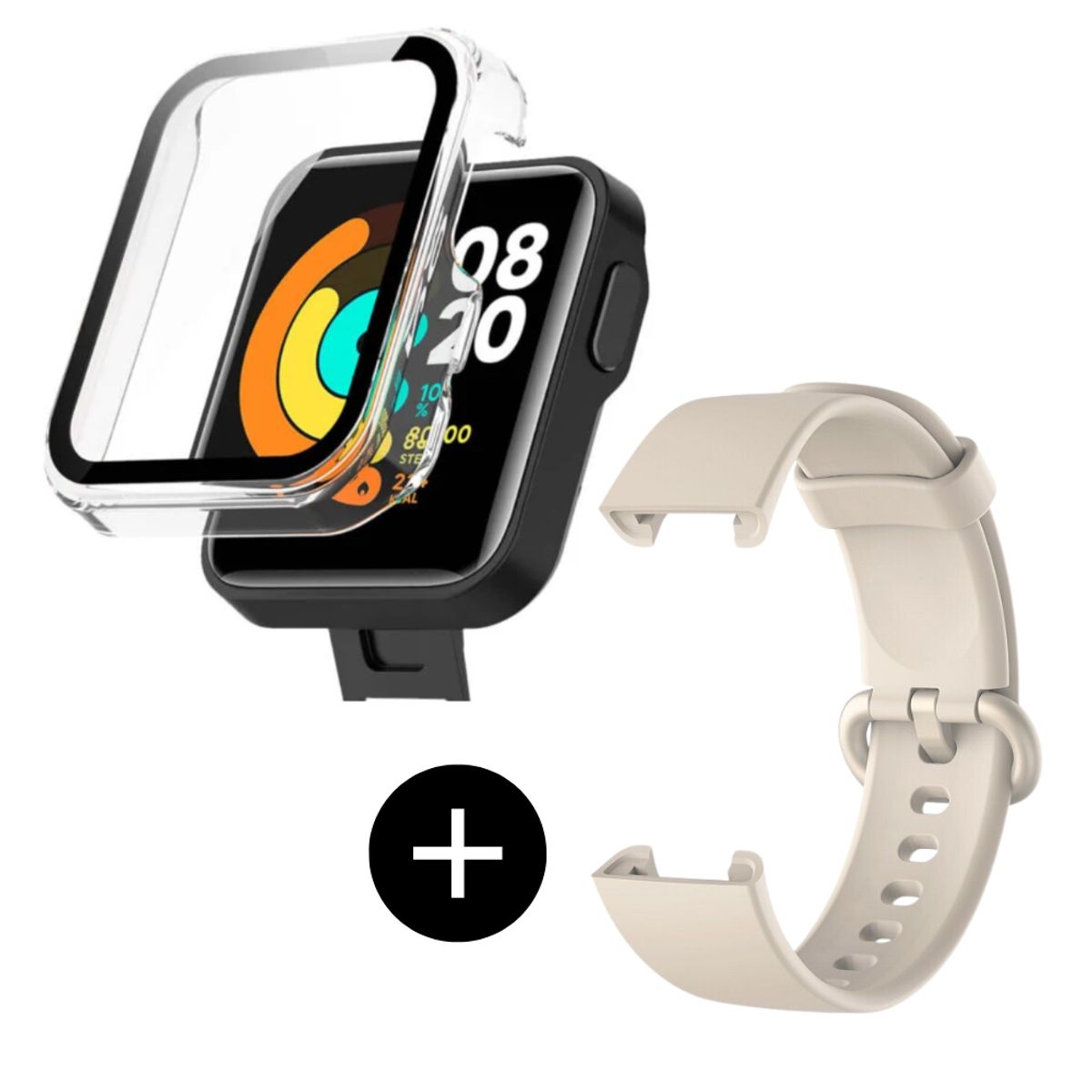 GENERICO - pack correa beige + case bumper para Watch 2 Lite