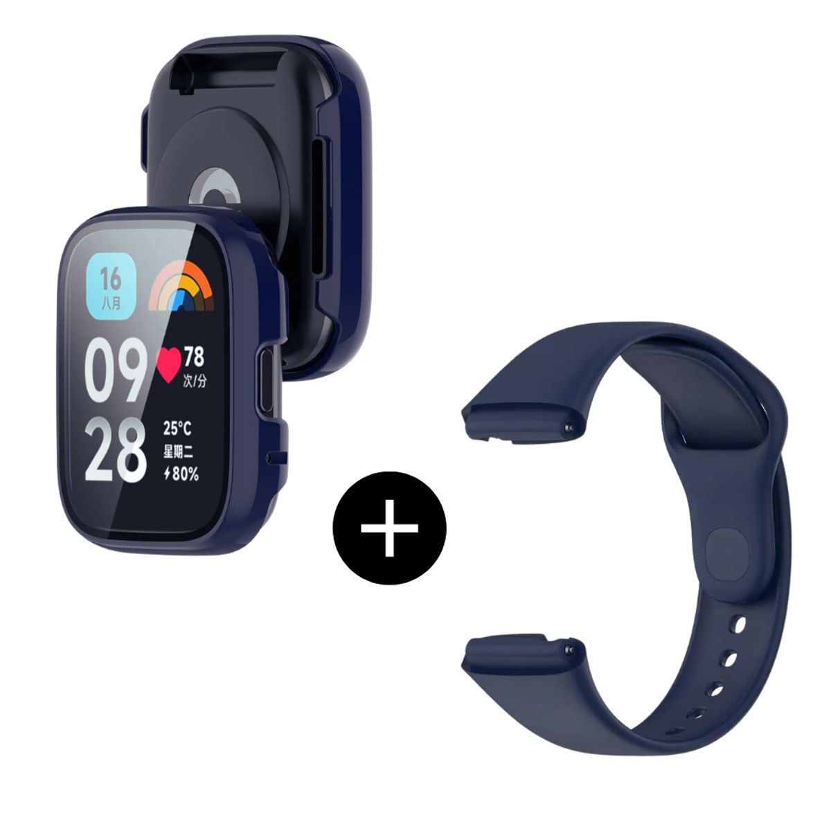 GENERICO - pack correa azul + case bumper azul para Watch 3 Lite