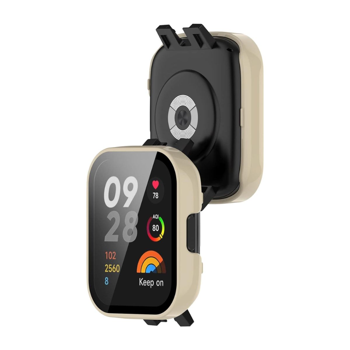 GENERICO - pack correa beige + case bumper beige para Watch 3 Lite