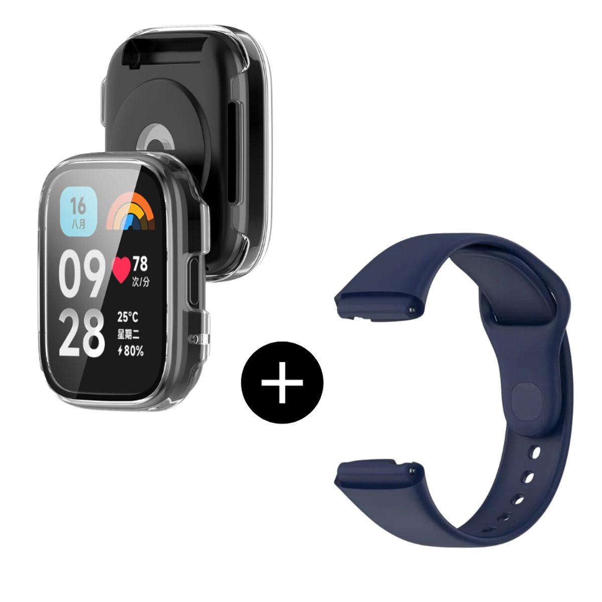 GENERICO - pack correa azul + case bumper para Watch 3 Lite