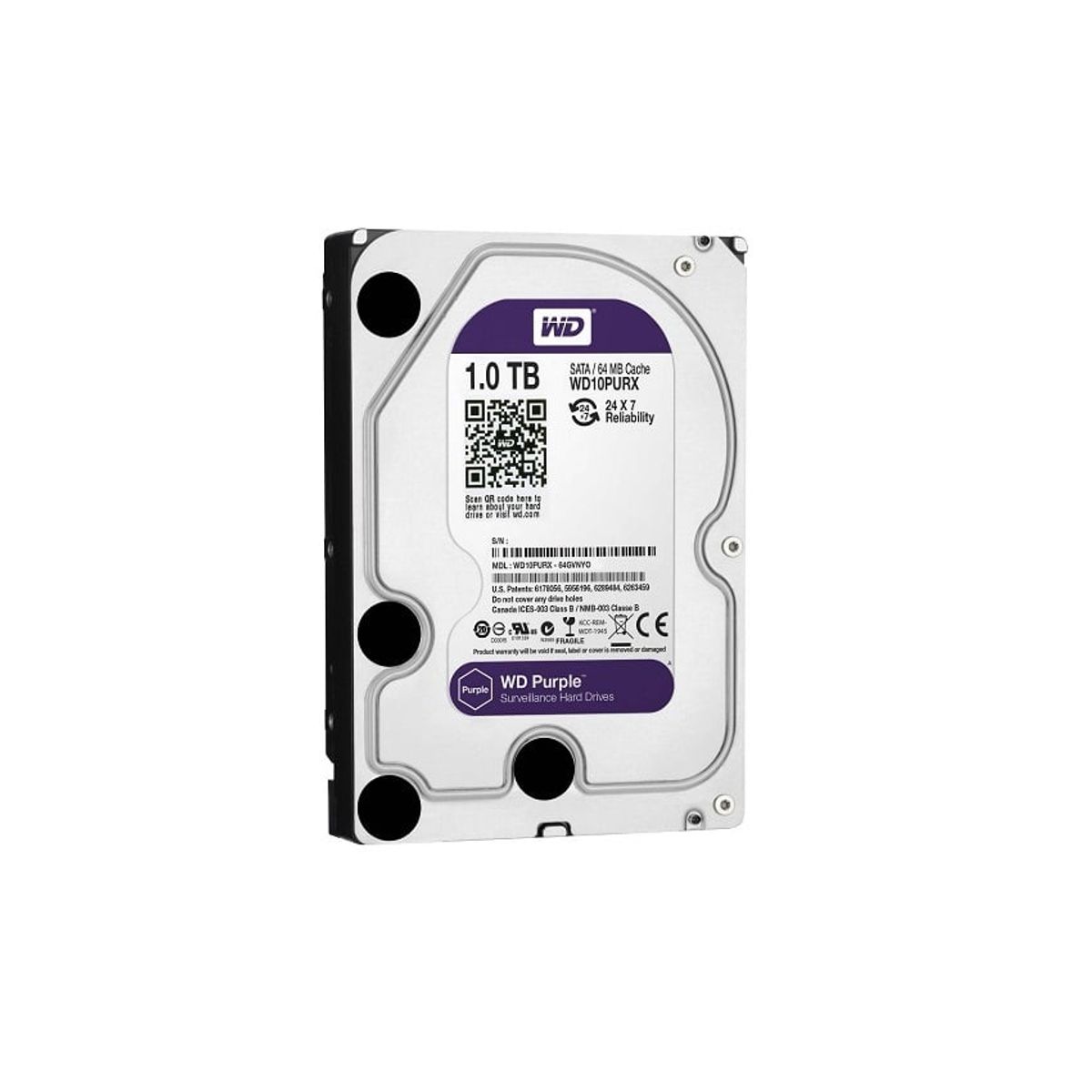WESTERN DIGITAL - Disco Duro 1TB Wester Digital Purpura para CCTV