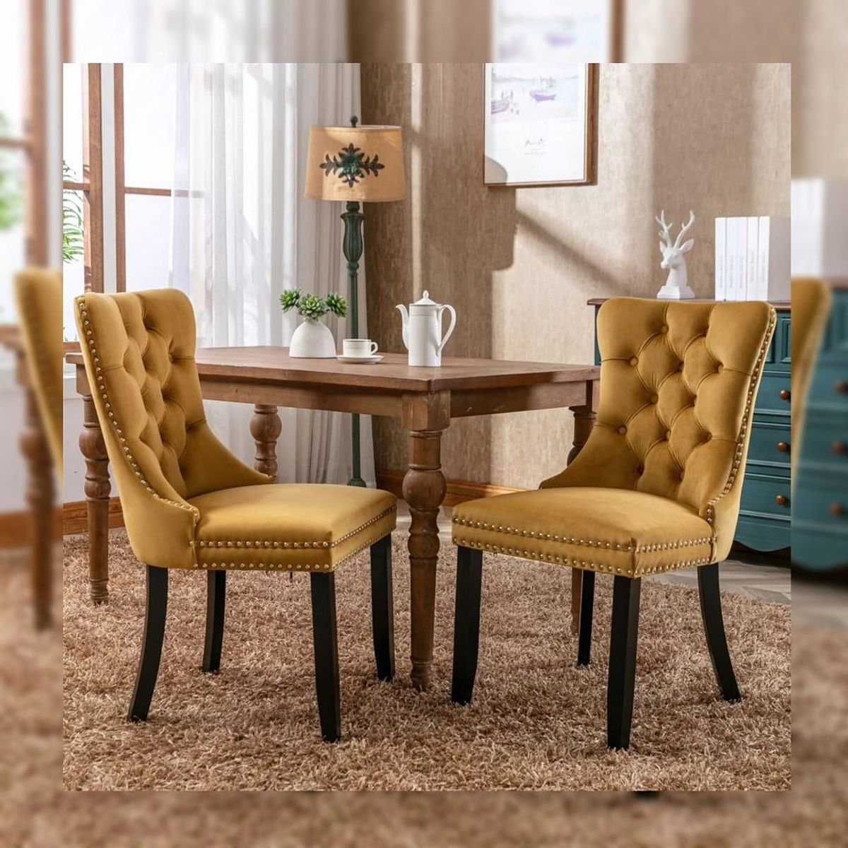 DMUEBLES - DM Comedor 2 sillas Italy - Mostaza