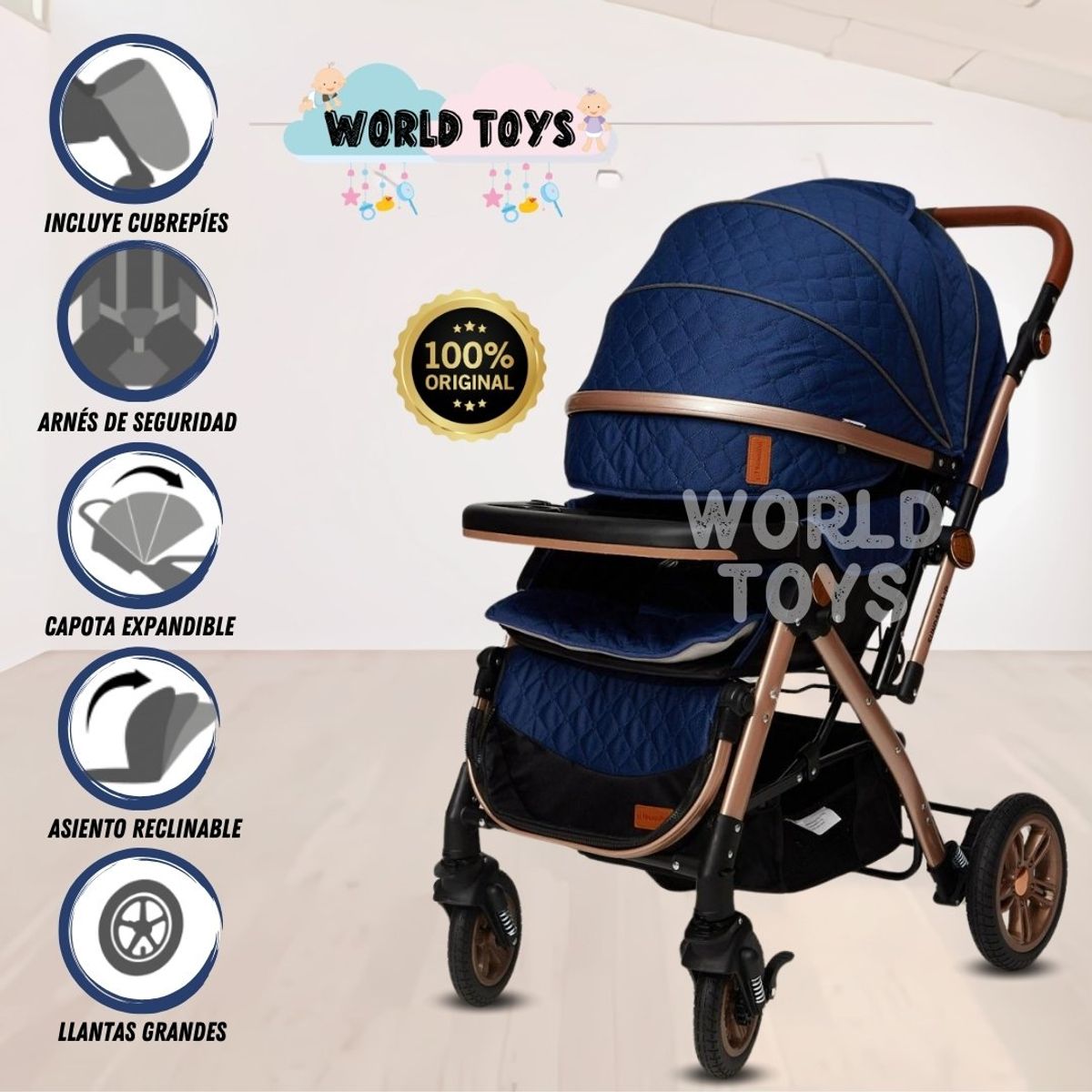 BABY - Coche Cuna De Lujo «SUNDAY DREAMS» Blue