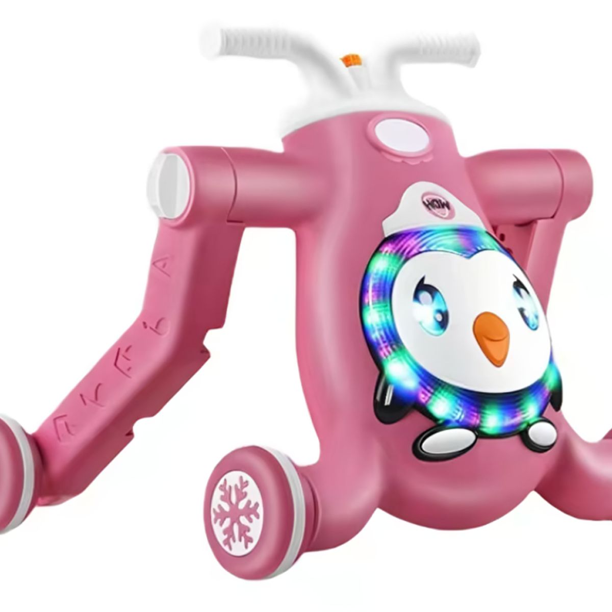 GENERICO - Andador Scooter 3 en 1 luces musical Rosado