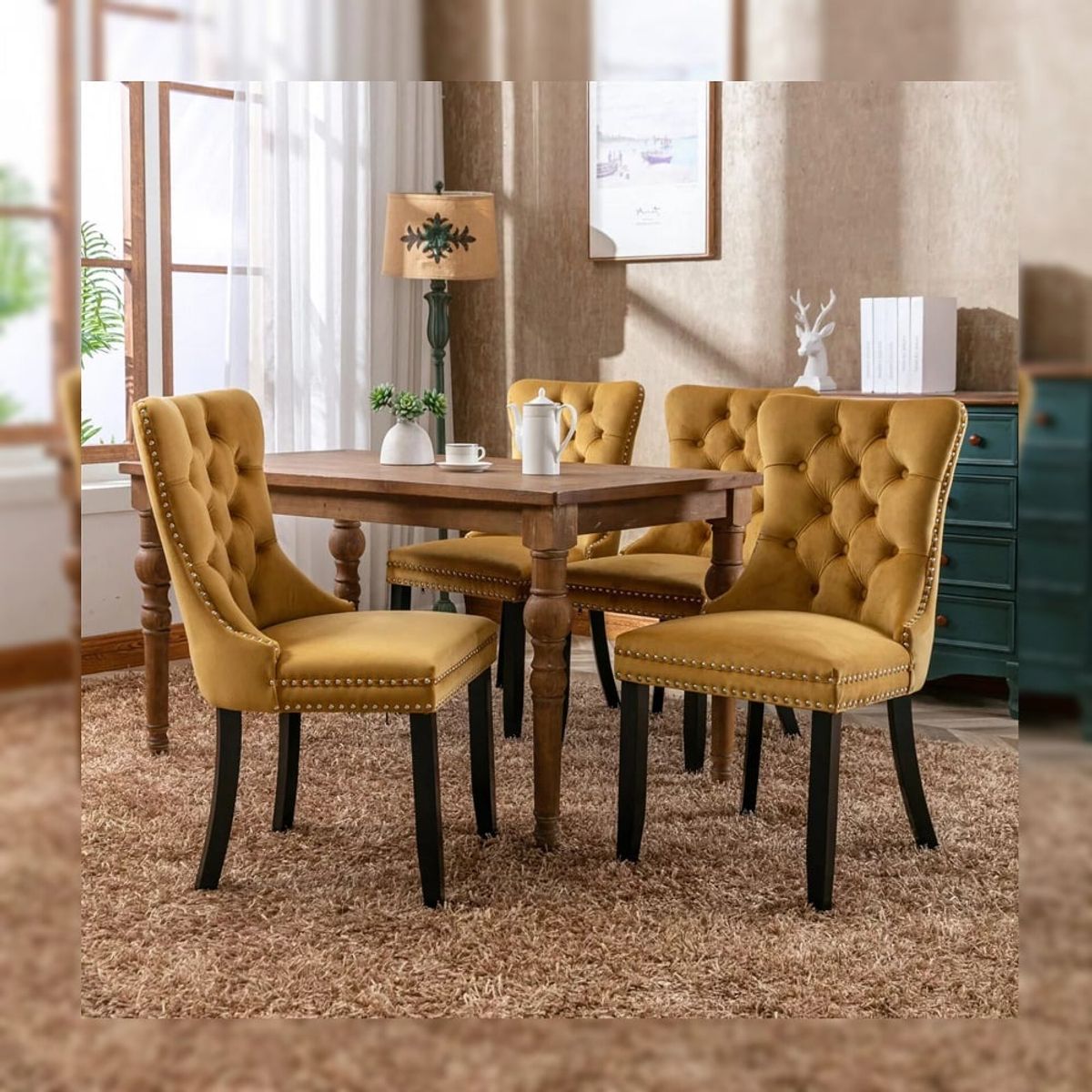 DMUEBLES - DM Comedor 4 sillas Italy - Mostaza