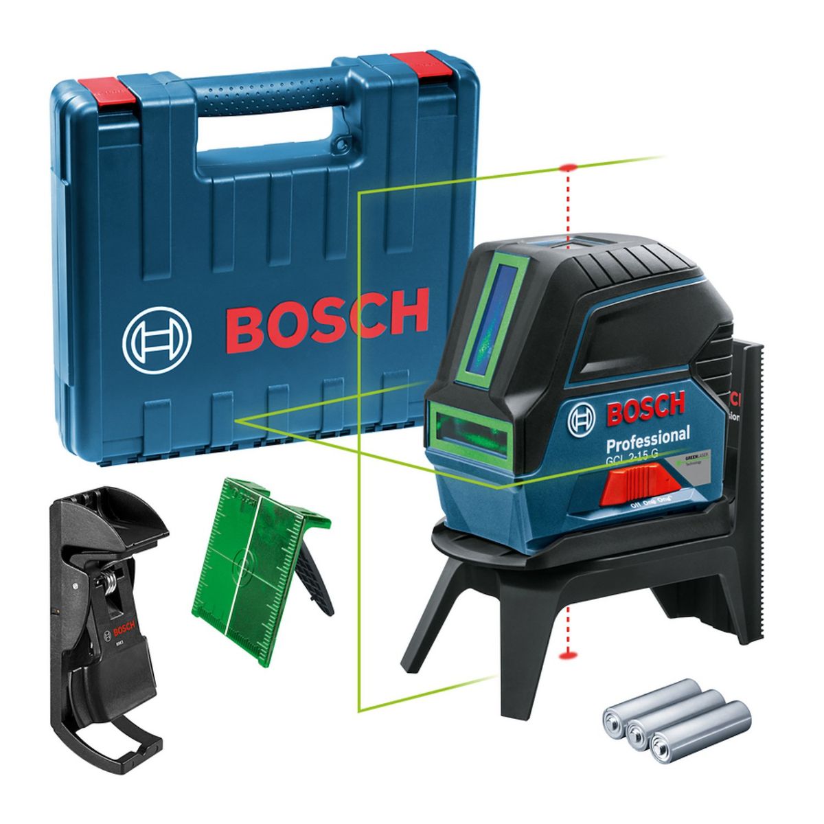 BOSCH - Nivel Láser GCL 2-15 G+ RM1 + maletín Bosch