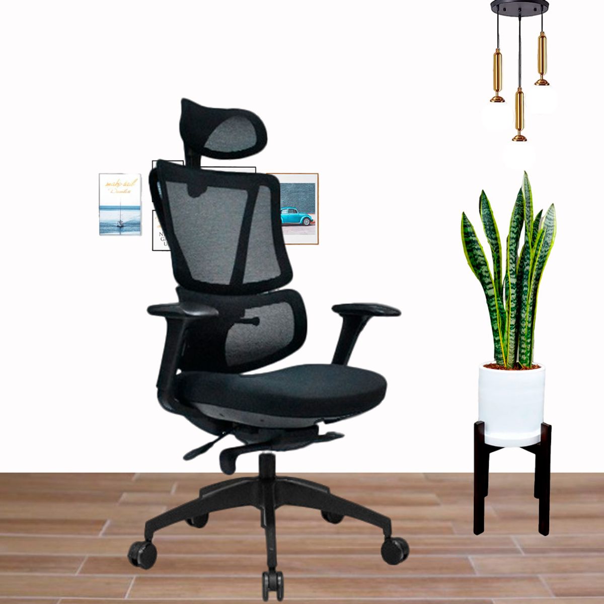 OFIDEAS - Silla de Oficina Ergonómica Supra Negro Presidente Ofideas