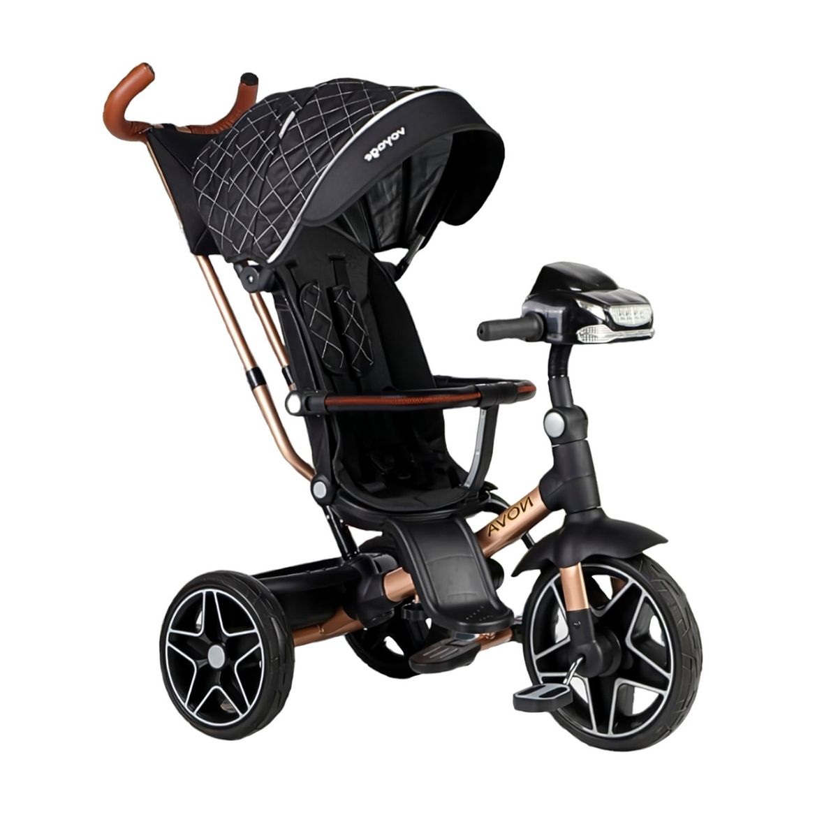 VOYAGE - Triciclo NOVA Giratorio 360° USB Bluetooth Tela UV Negro