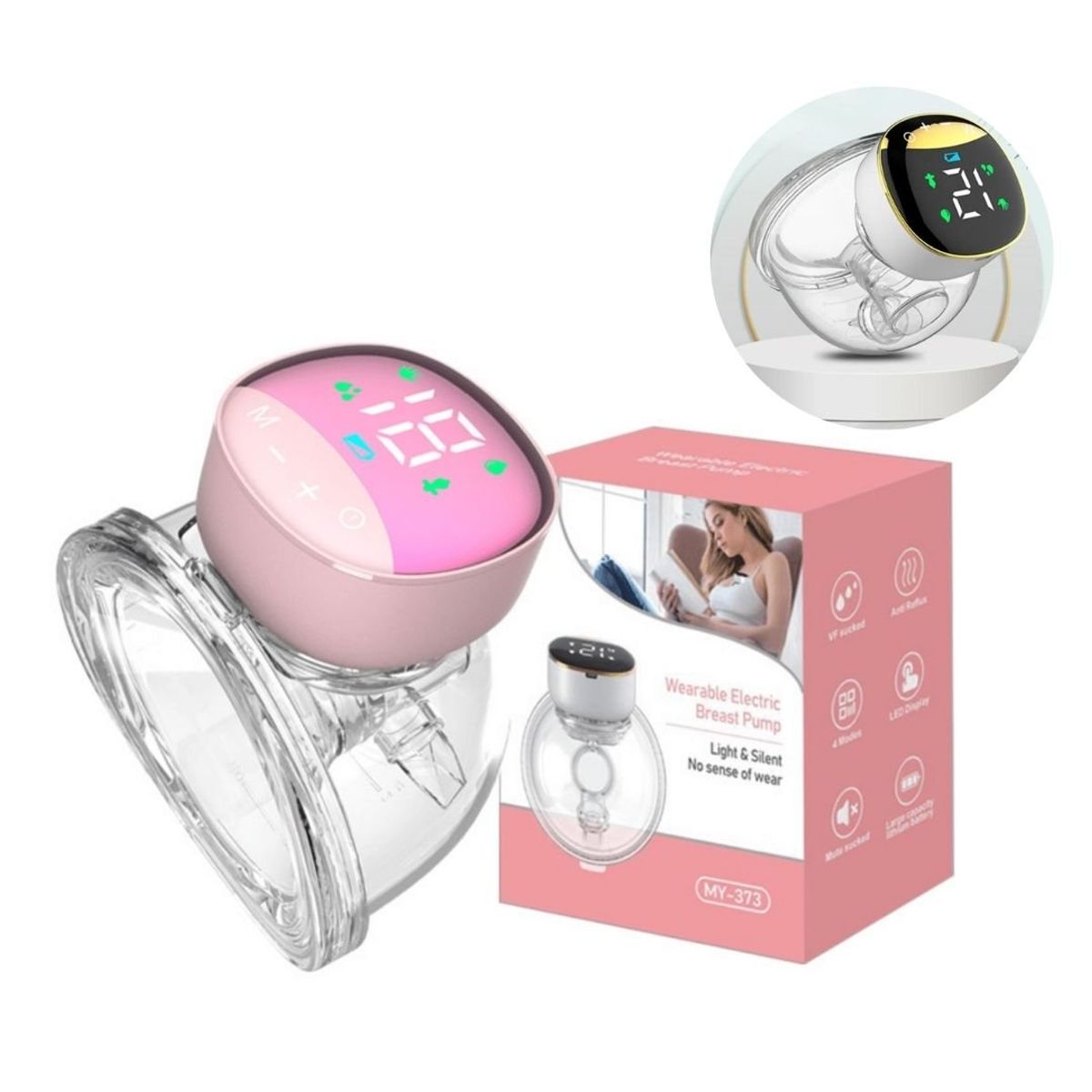 GENERICO - Extractor De Leche Portátil Manos Libres Color Rosado