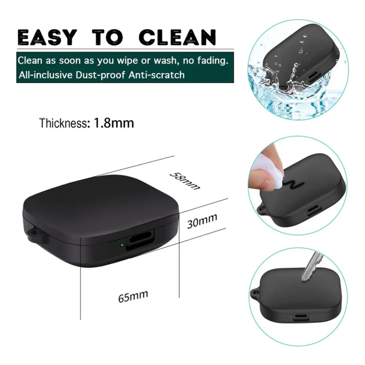 GENERICO - Case para Redmi Buds 6 Active, Silicona Case Cover, Anti-caída - rosa