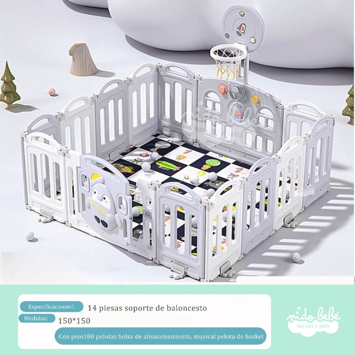 GENERICO - CERCO PLEGABLE INFANTIL MODELO PINGUINO