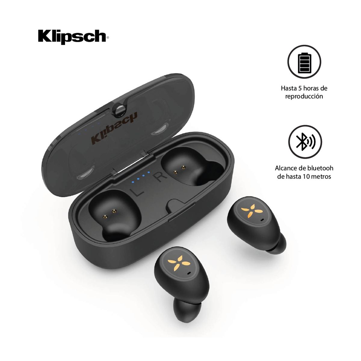 KLIPSCH - Audifonos Klipsch S1 True Wireless Ipx4 Bluetooth 21hrs - Negro