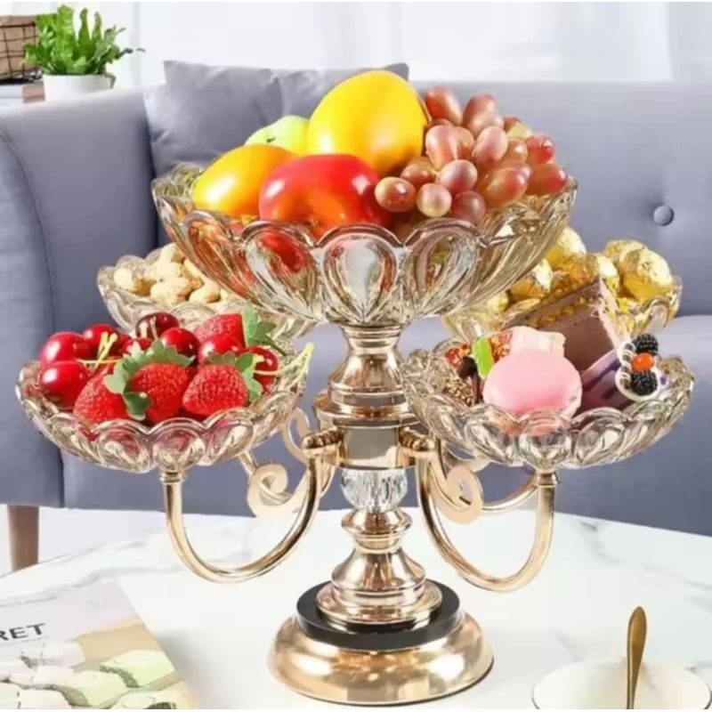 GENERICO - Frutero Ornamental Moderno Giratorio Bandeja de Fruta Hogar de Lujo