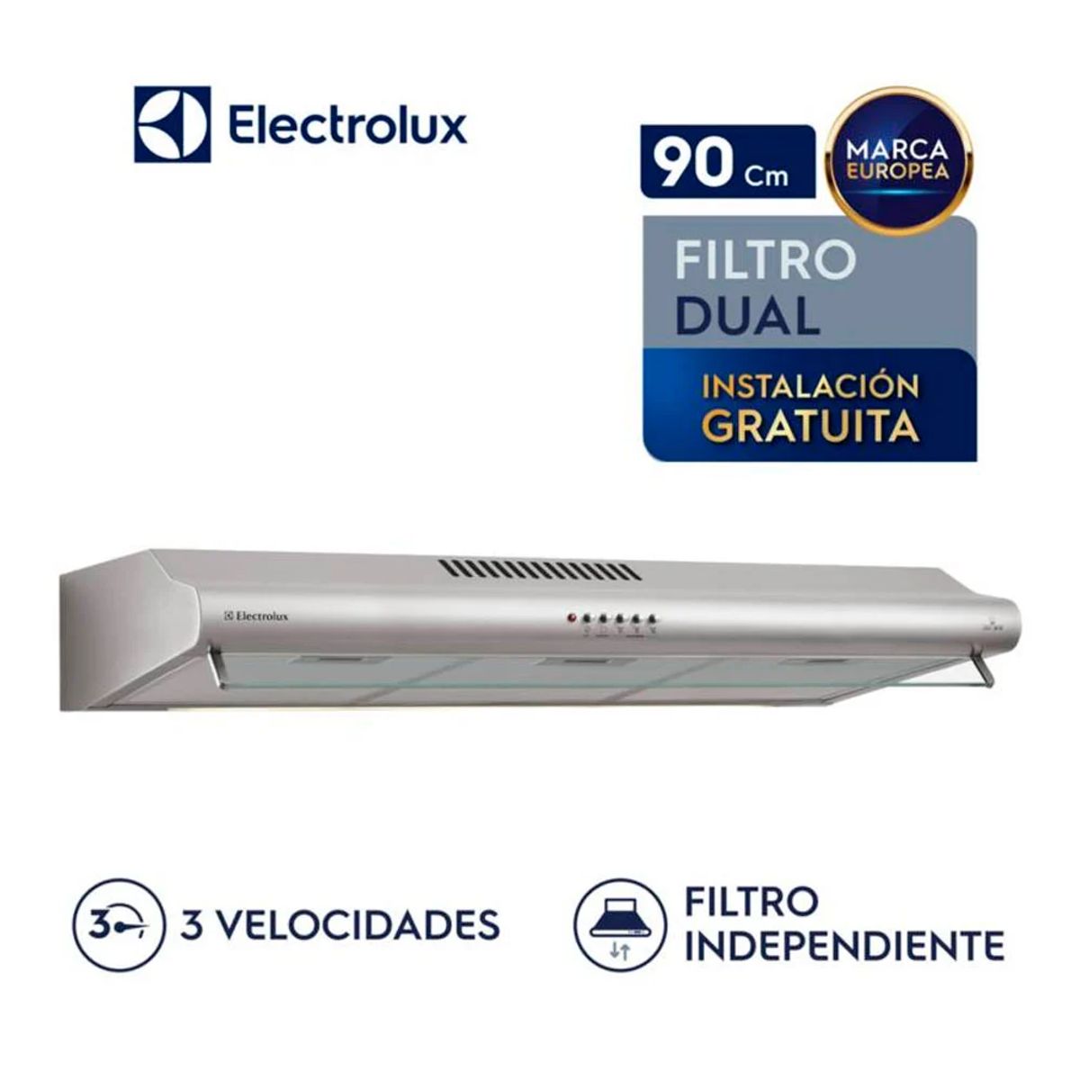 ELECTROLUX - Campana Empotrable Eléctrico 90cm Electrolux EJSE362TBIS Silver