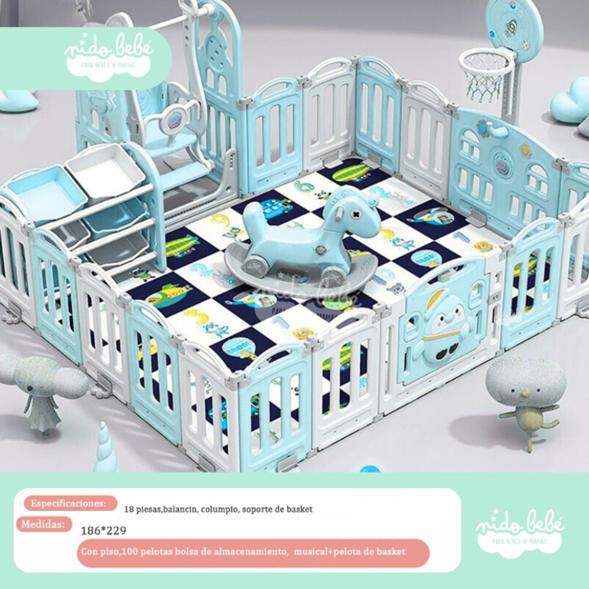 GENERICO - CERCO PLEGABLE INFANTIL MODELO PINGUINO PLUS Niño