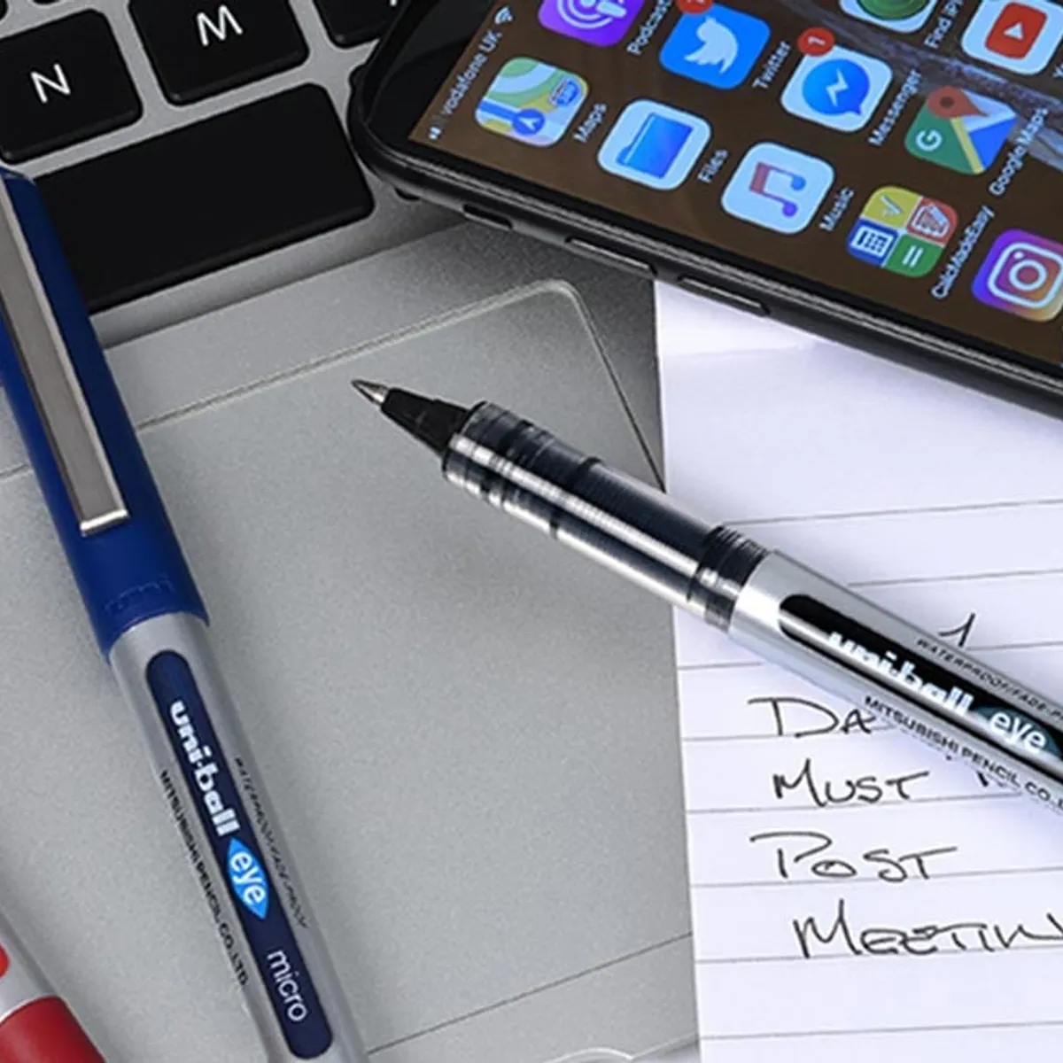 UNI BALL - UNI UB-150 Bolígrafo Tinta Líquida Eye Micro Azul Pack x 2