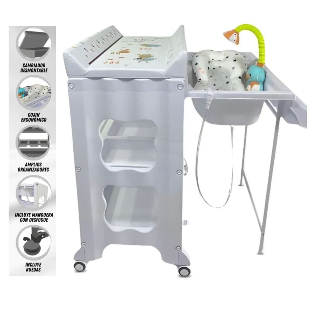STOKKER BABY - Bañera Cambiador Aquario Blanco