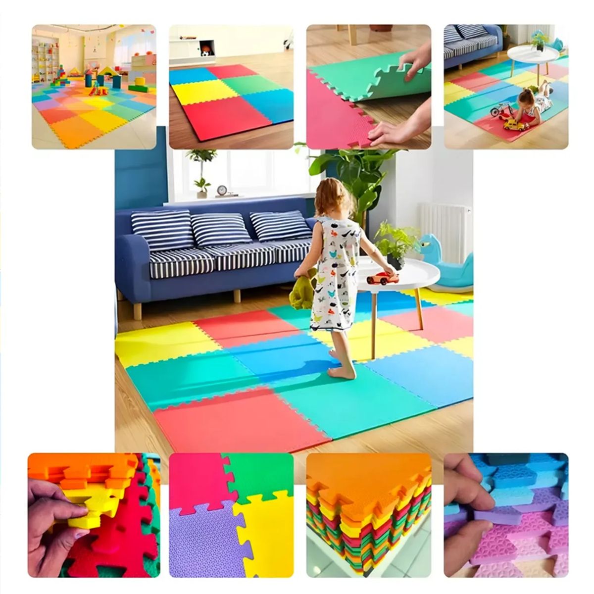 OEM - Piso de Goma Eva para Bebes 6 Piezas de 60x60 2.5 de espesor