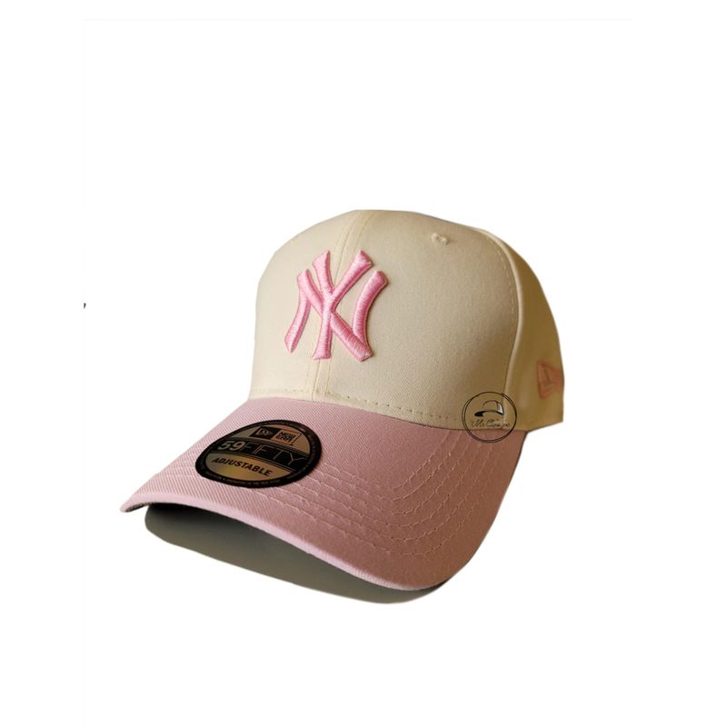 GENERICO - GORRO ROSADO CON CREMA  NY NEW ERA AJUSTABLE