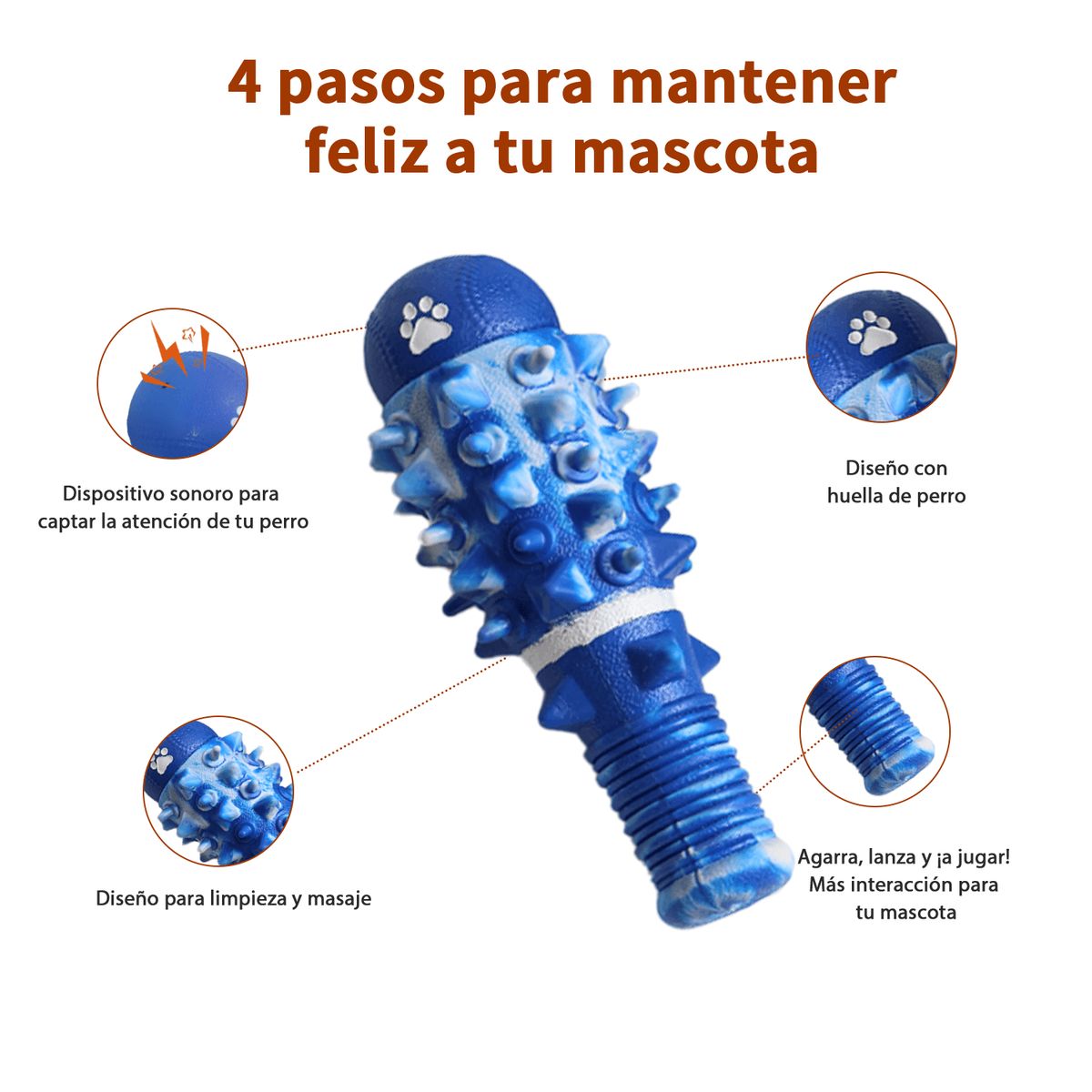 MOMOVIDA - Juguete masticable Sonoro grande de Bate Azul DT-10