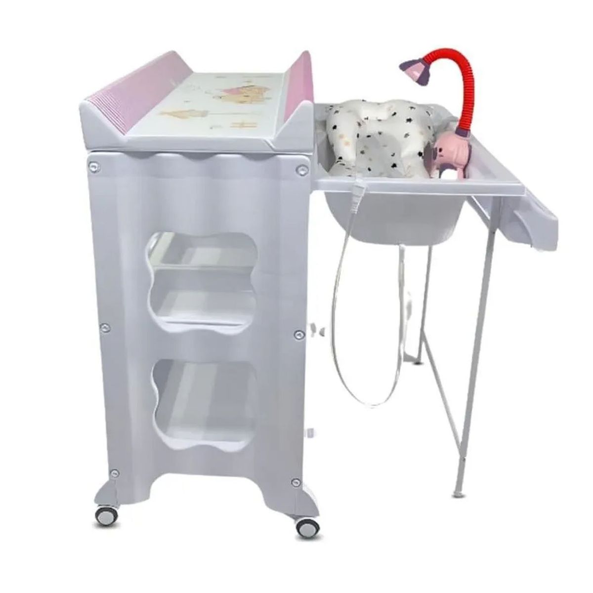 STOKKER BABY - Bañera Cambiador Aquario Rosado