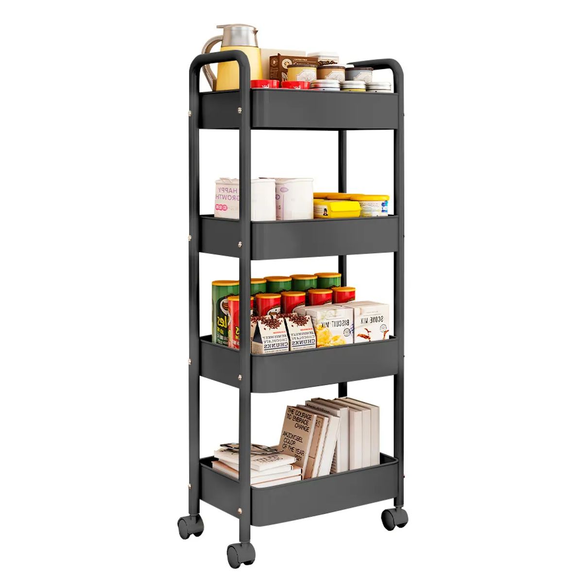 INSPIRA - Carrito de Almacenamiento Multiusos 4 Niveles con Ruedas