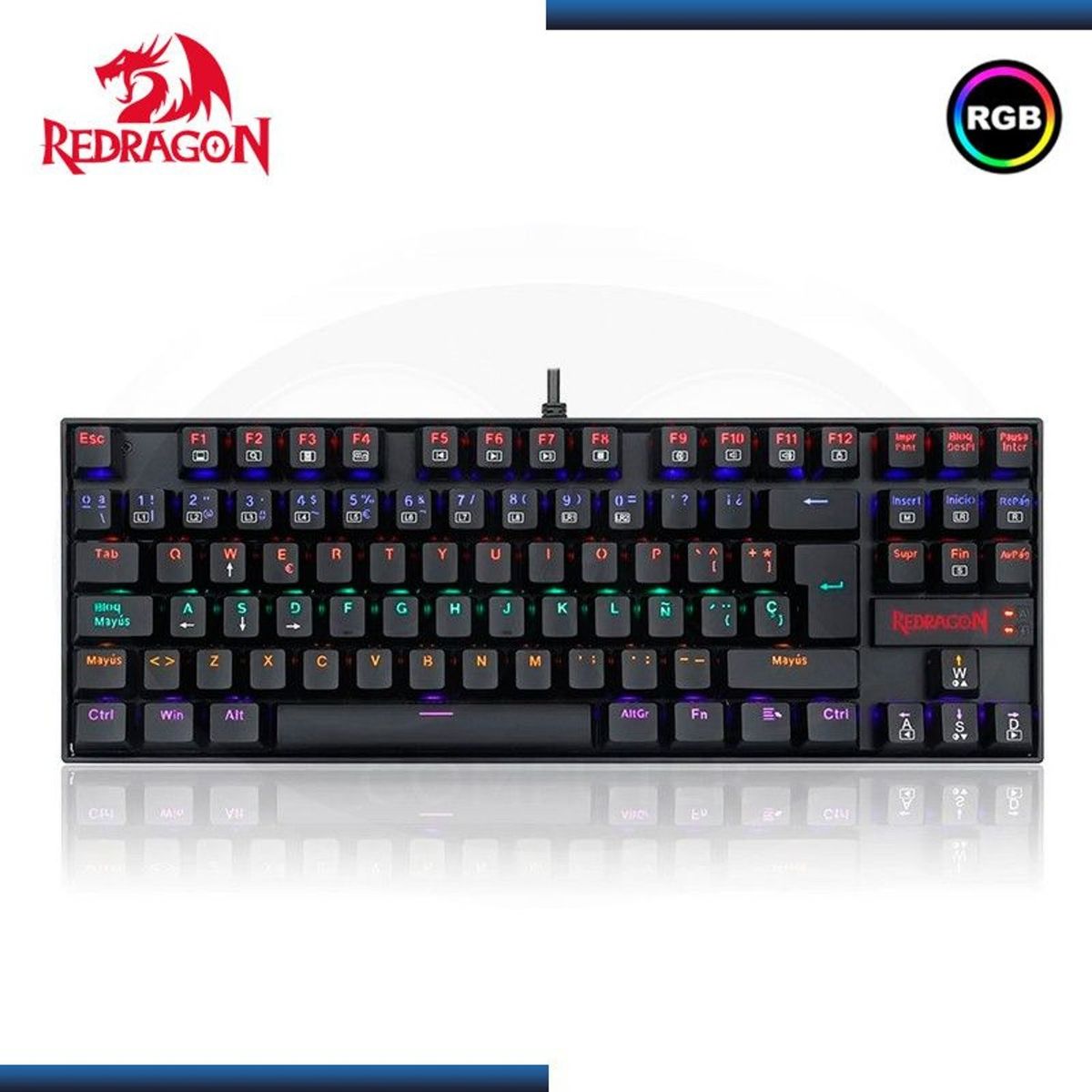 REDRAGON - Teclado Redragon KUMARA Rainbow Spanish K552-KR-SP BLACK