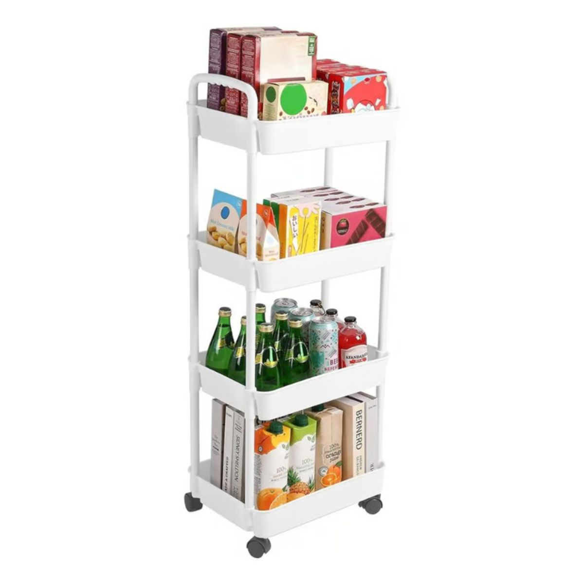 INSPIRA - Carrito de Almacenamiento Multiusos 4 Niveles con Ruedas