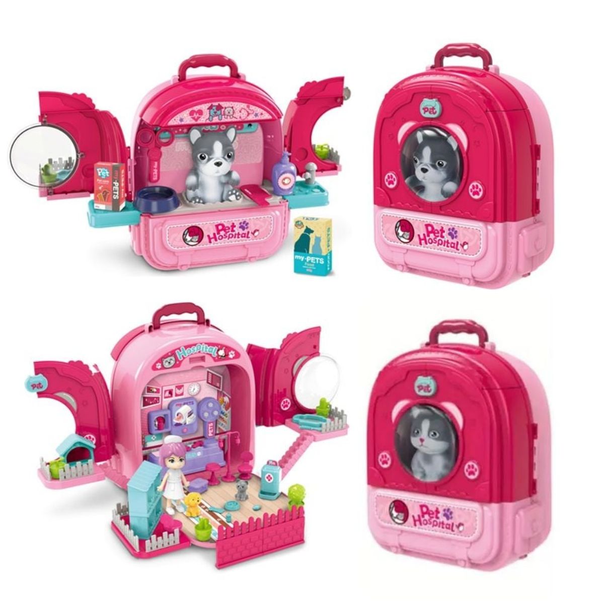 GENERICO - Mochipets Veterinaria 3 en 1 Perrito/Gatito