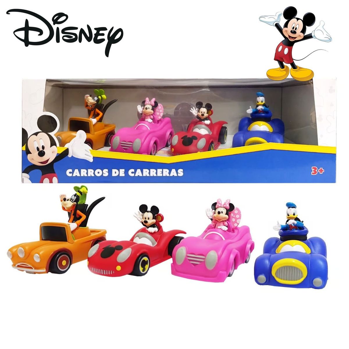 DISNEY - Juguete Set de Vehículos Mickey Mouse y sus Amigos 4pcs