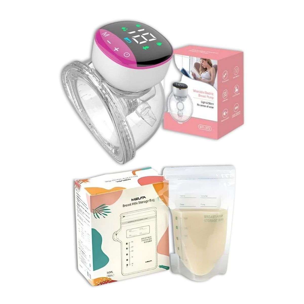 GENERICO - Pack Extractor De Leche Manos Libres + Bolsas De Almacenamiento