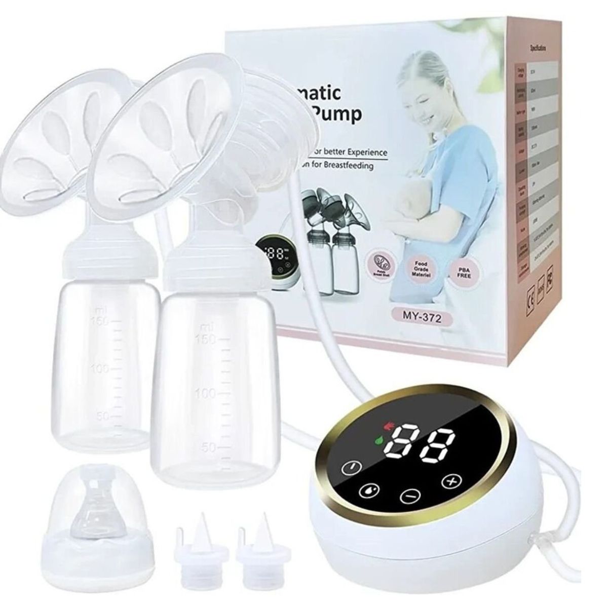 GENERICO - Pack Extractor de leche eléctrico doble + Bolsas De Almacenamiento