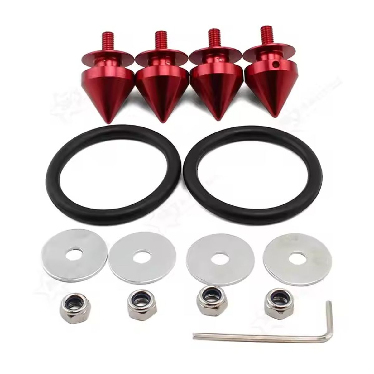 GENERICO - sujetador de parachoque punta de bala rojo