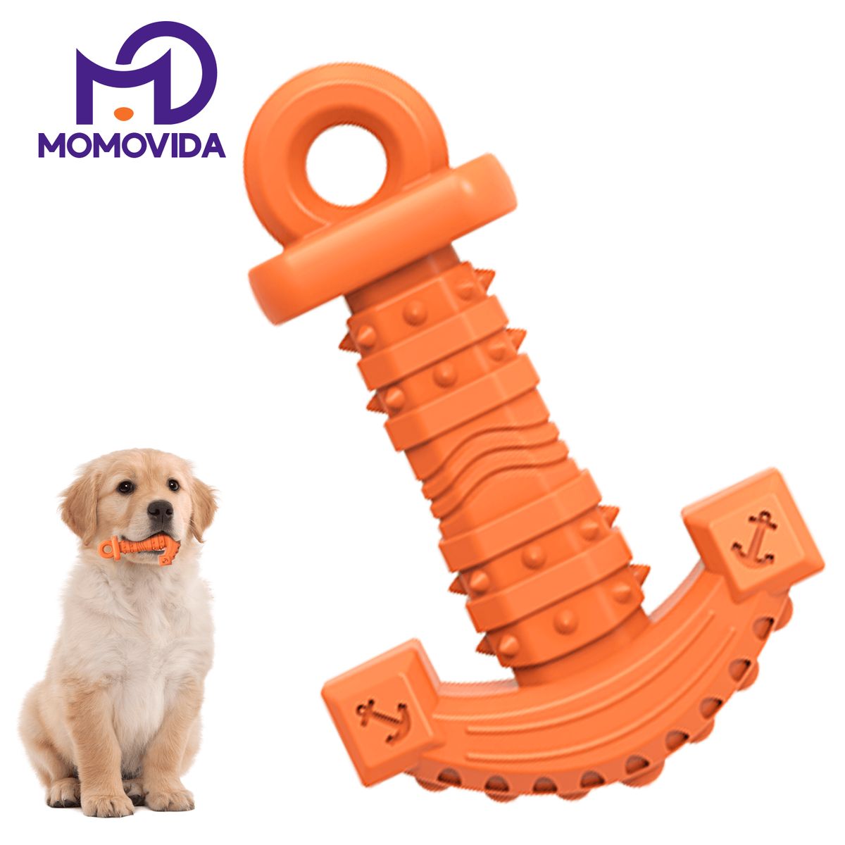 MOMOVIDA - Juguete Masticable en forma de Ancla DT-14 Naranja