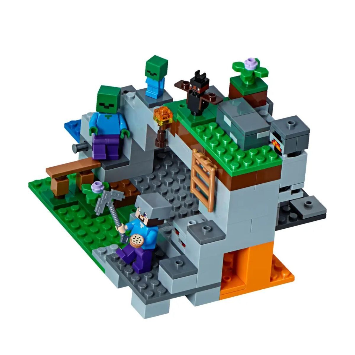 MINECRAFT - Bloques Construcción Minecraft La Cueva de los Zombis My World 250 Pcs