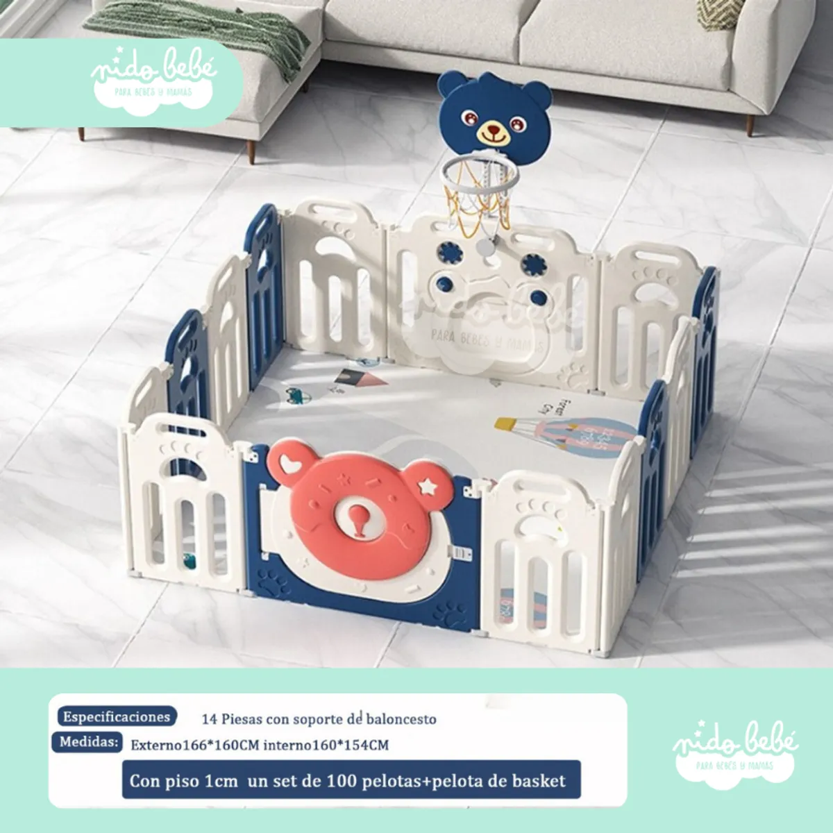 GENERICO - CERCO PLEGABLE INFANTIL MODELO DONNA OSO NIÑO