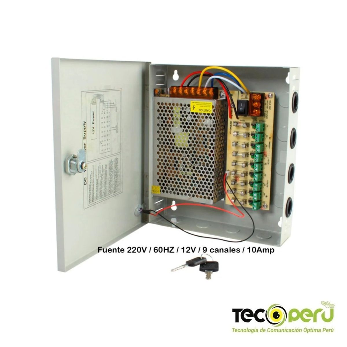 YUZ - Fuente de Poder Centralizada 9 CANALES 220vac /12v/10A,