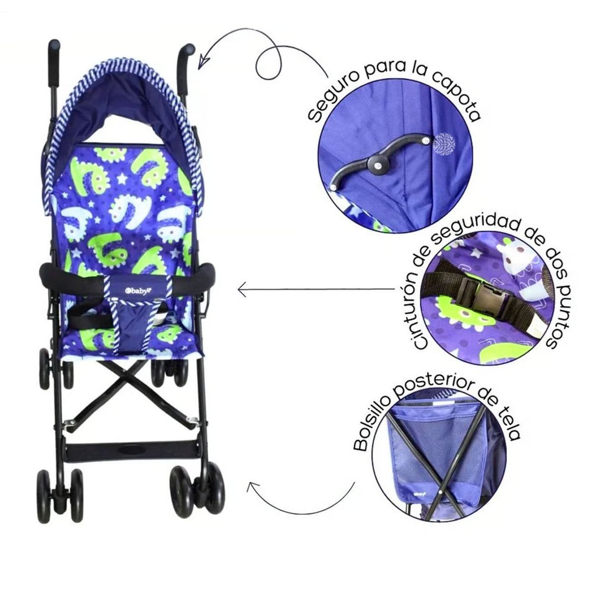 EBABY - Coche Bastón Ebaby Fresh Style Azul