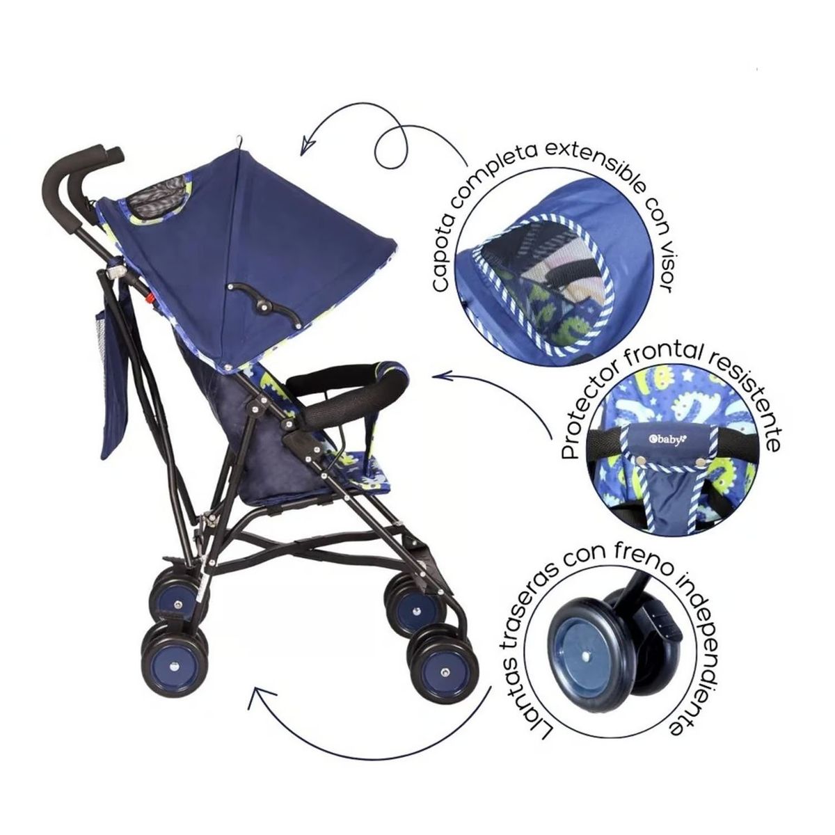 EBABY - Coche Bastón Ebaby Fresh Style Azul