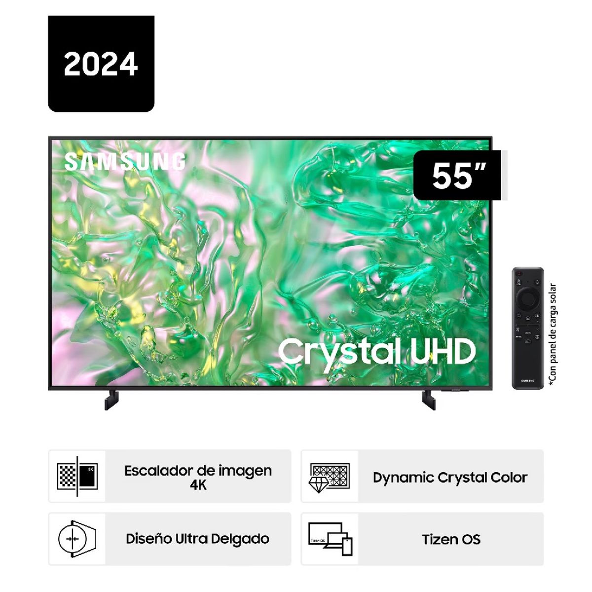 SAMSUNG - Televisor Samsung 55 Pulg. Crystal Smart TV Tizen UHD 4K UN55DU8000GXPE