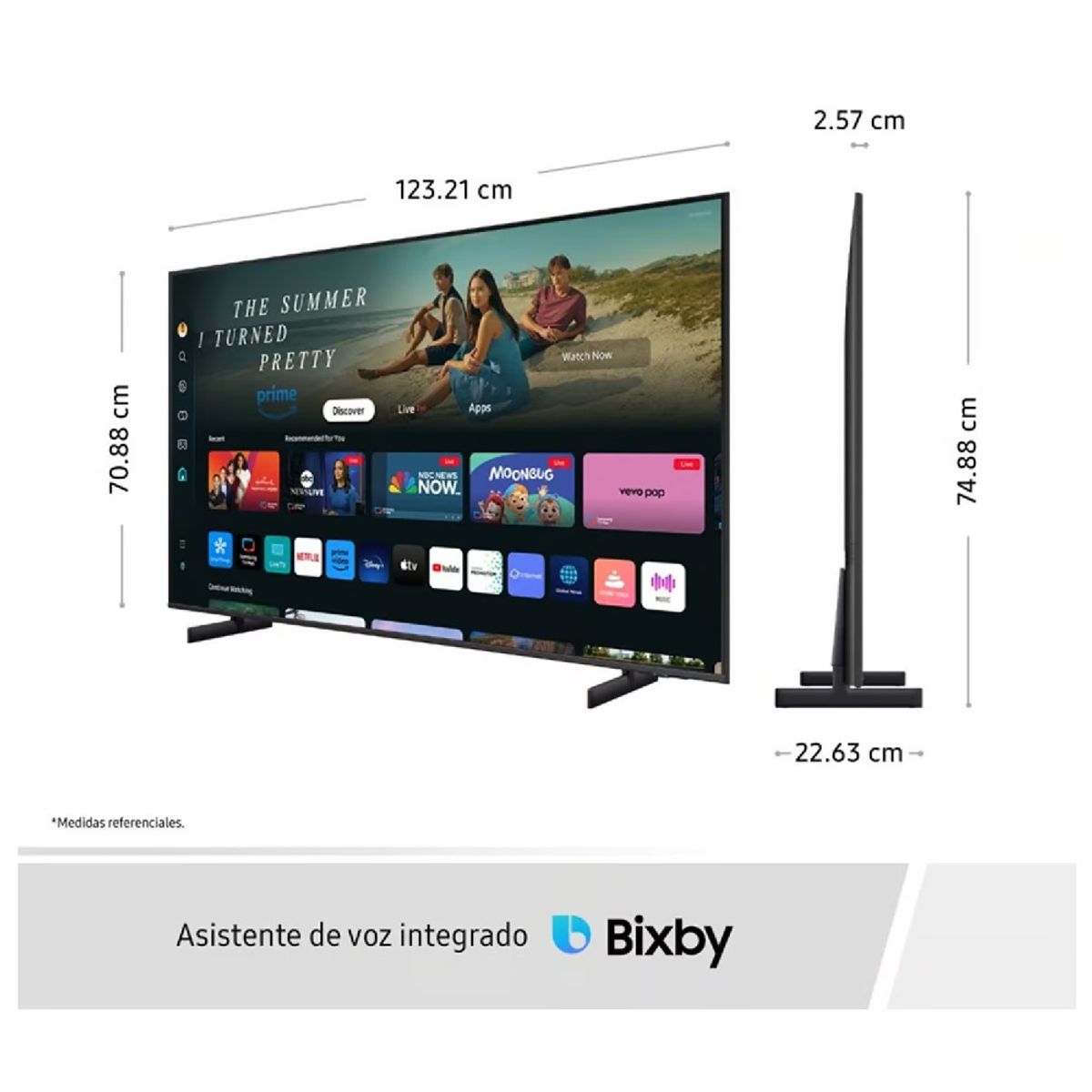 SAMSUNG - Televisor Samsung 55 Pulg. Crystal Smart TV Tizen UHD 4K UN55DU8000GXPE