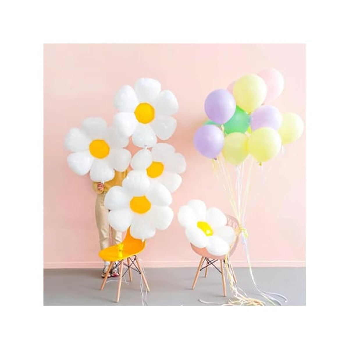 GENERICO - Globos Con Forma De Flor De Margarita, 6 Unidades de 28"