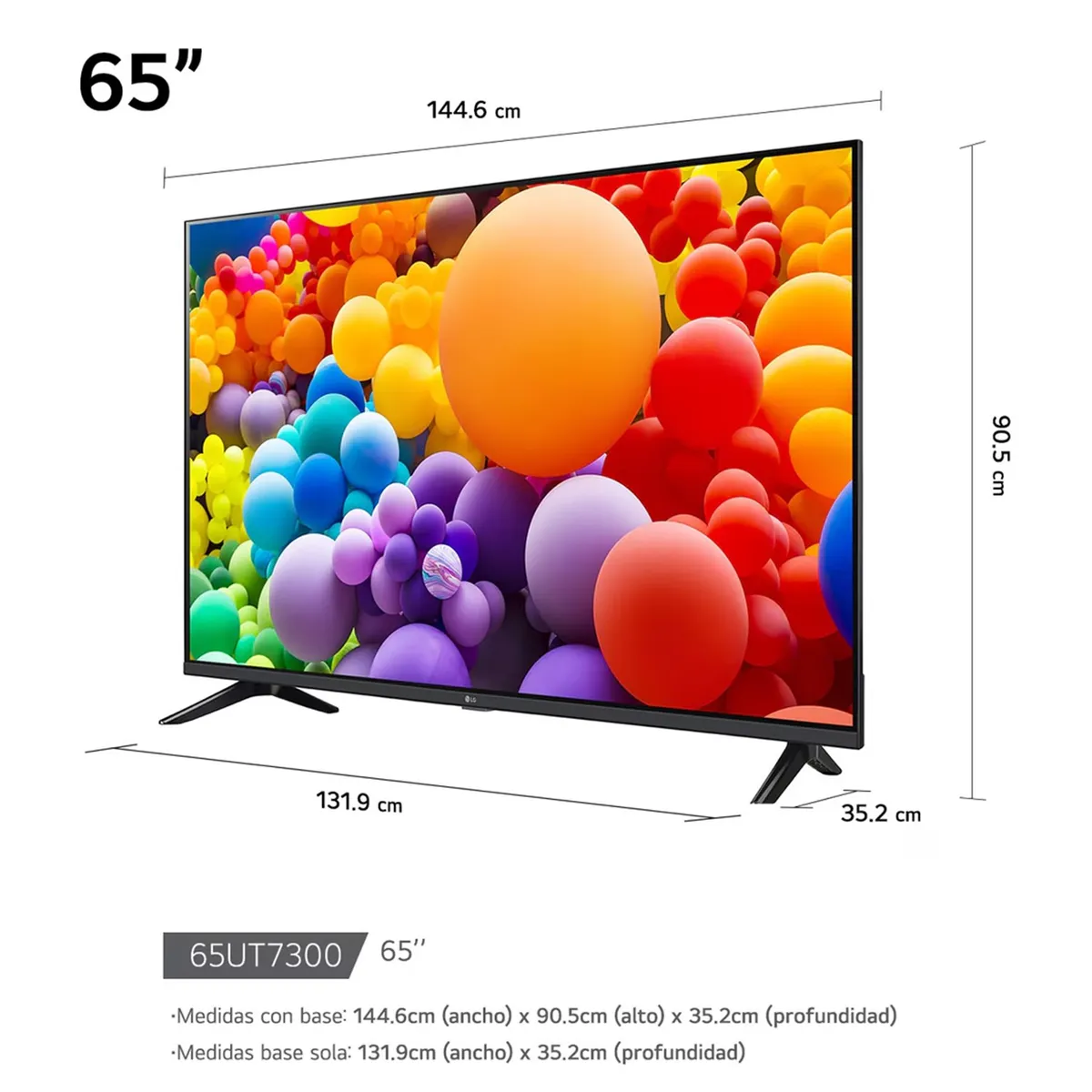 LG - Televisor LG 65” UHD 4K Thinq Ai 65UT7300PSA