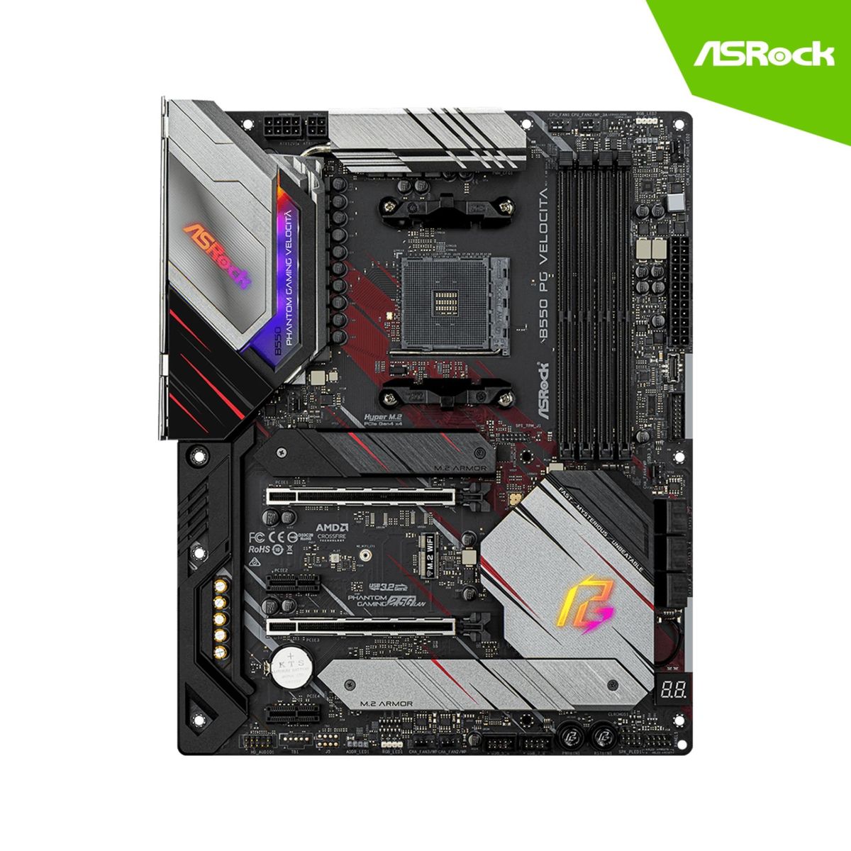 ASROCK - PLACA ASROCK PHANTOM GAMING B550 PG VELOCITA AM4 AMD B550 4DDR4