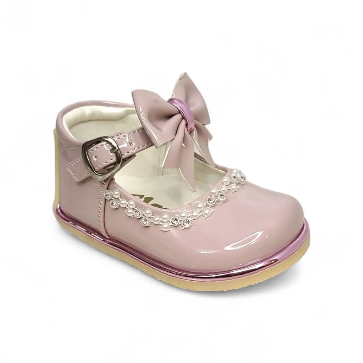 GENERICO - Zapato de Charol pibe Rosa Malva semi-ortopédico para bebé niña